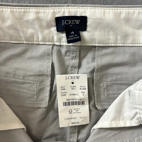 NWT J. Crew 9" Frankie Bermuda‎ Chino Short Size 4 - Picture 6 of 6